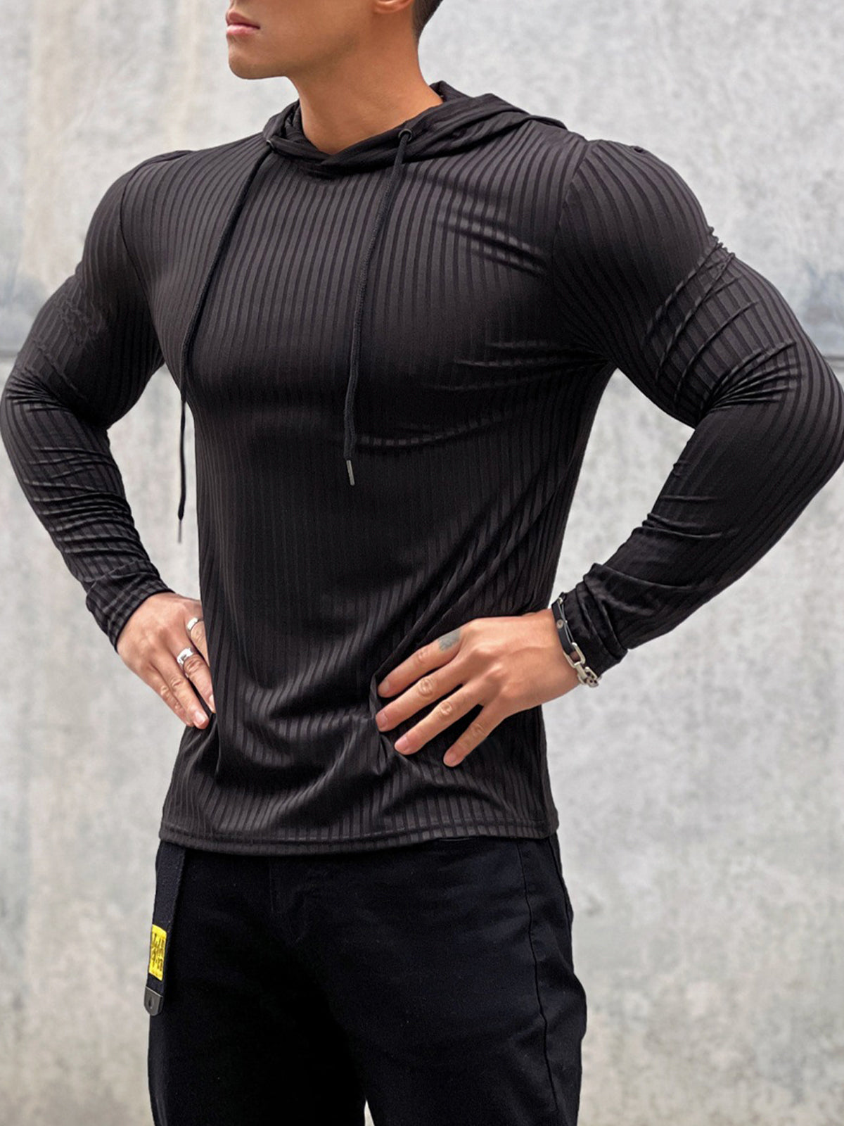 Stretch Rib Jersey Baselayer Hoodie