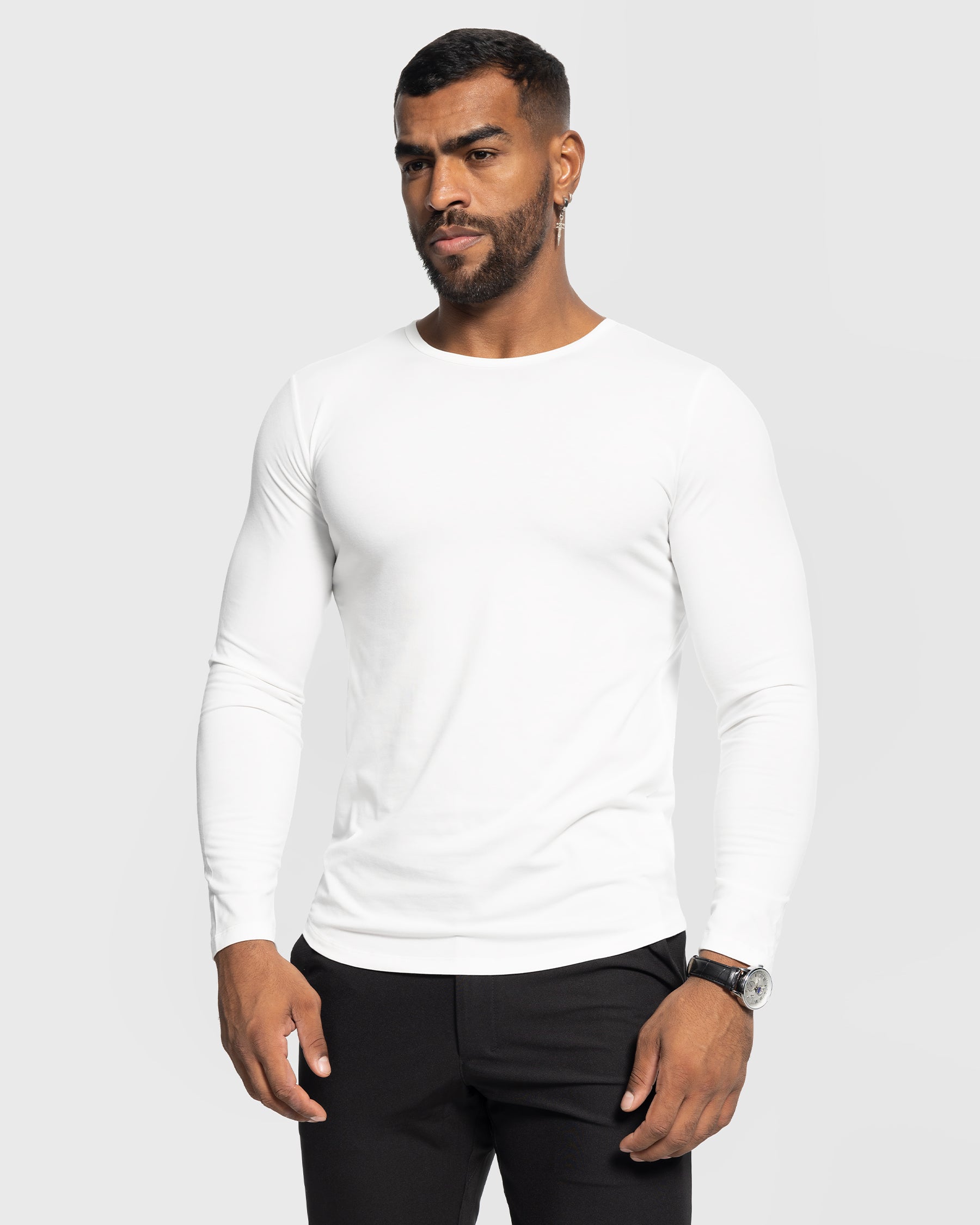 All Day Elite Curve-Hem Tee Stretch Long Sleeve