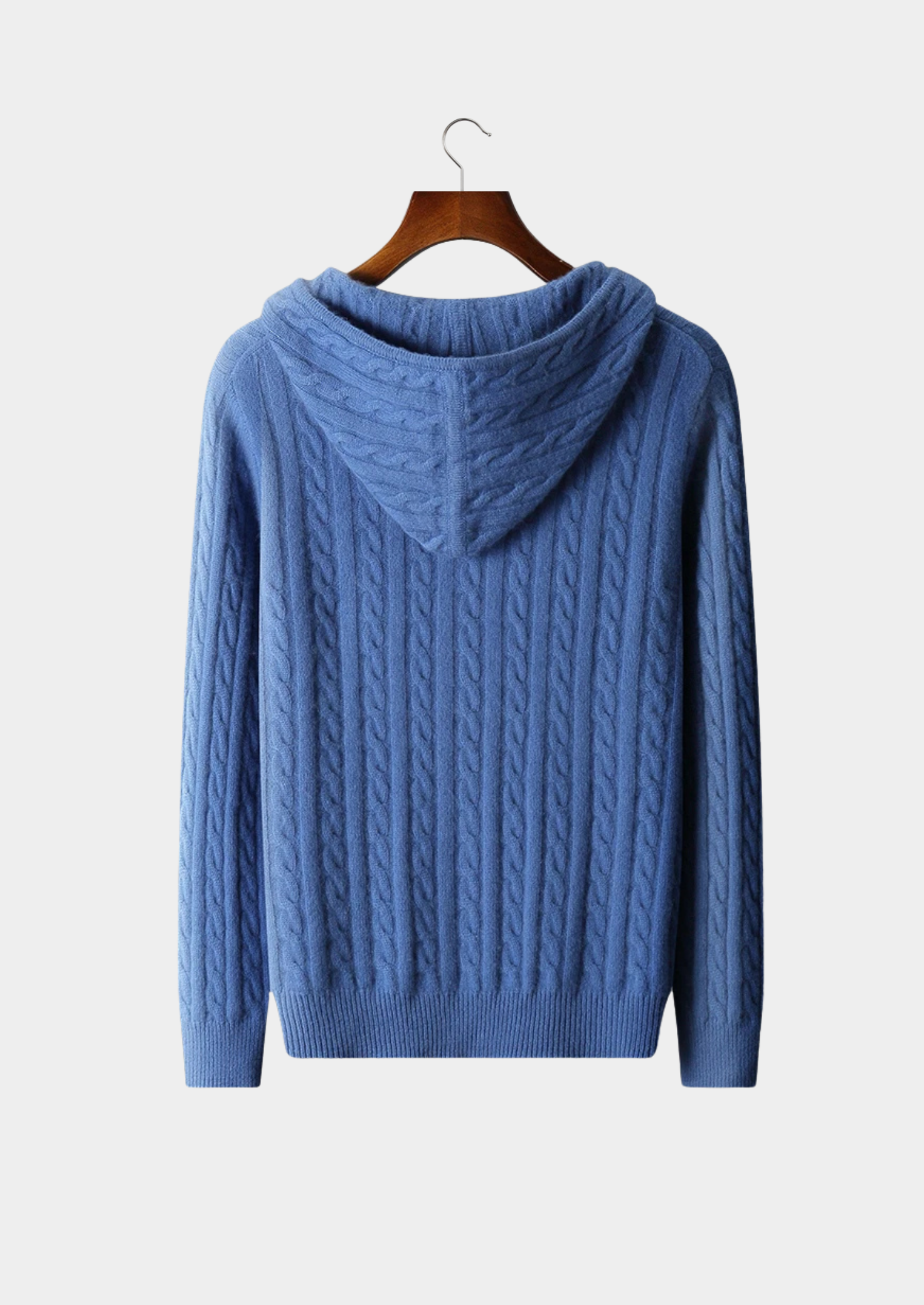 Prémiová kabeleová mikina s kapucí na zip