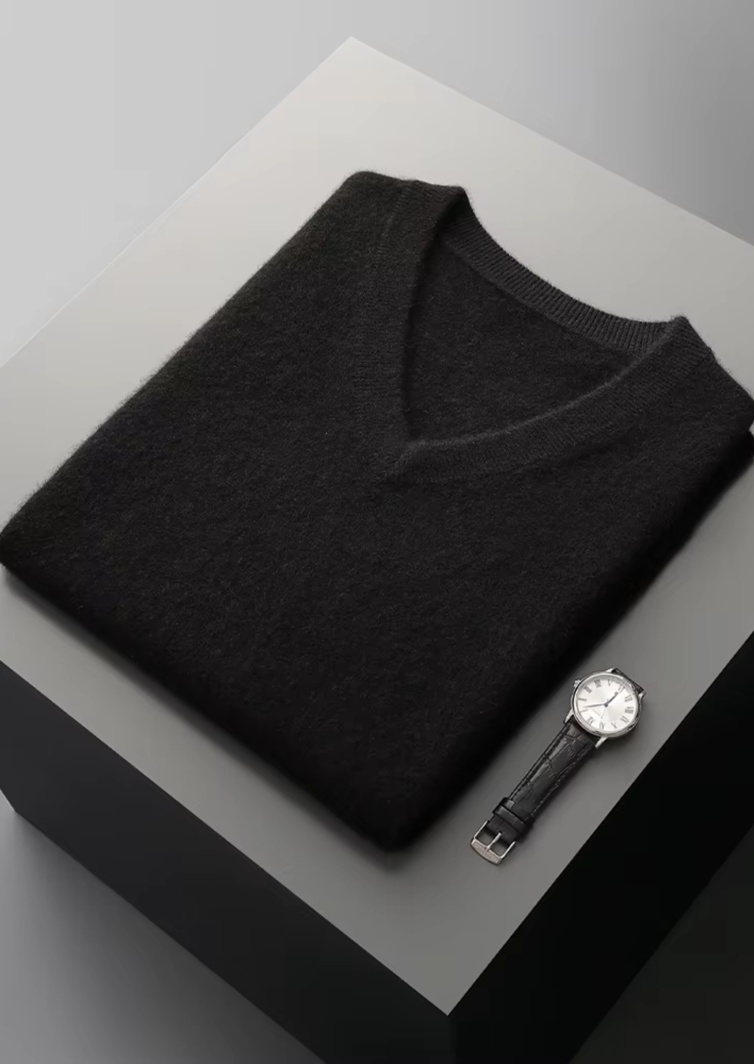 PURE EXTRA-FINE MERINO WOOL V-NECK VEST