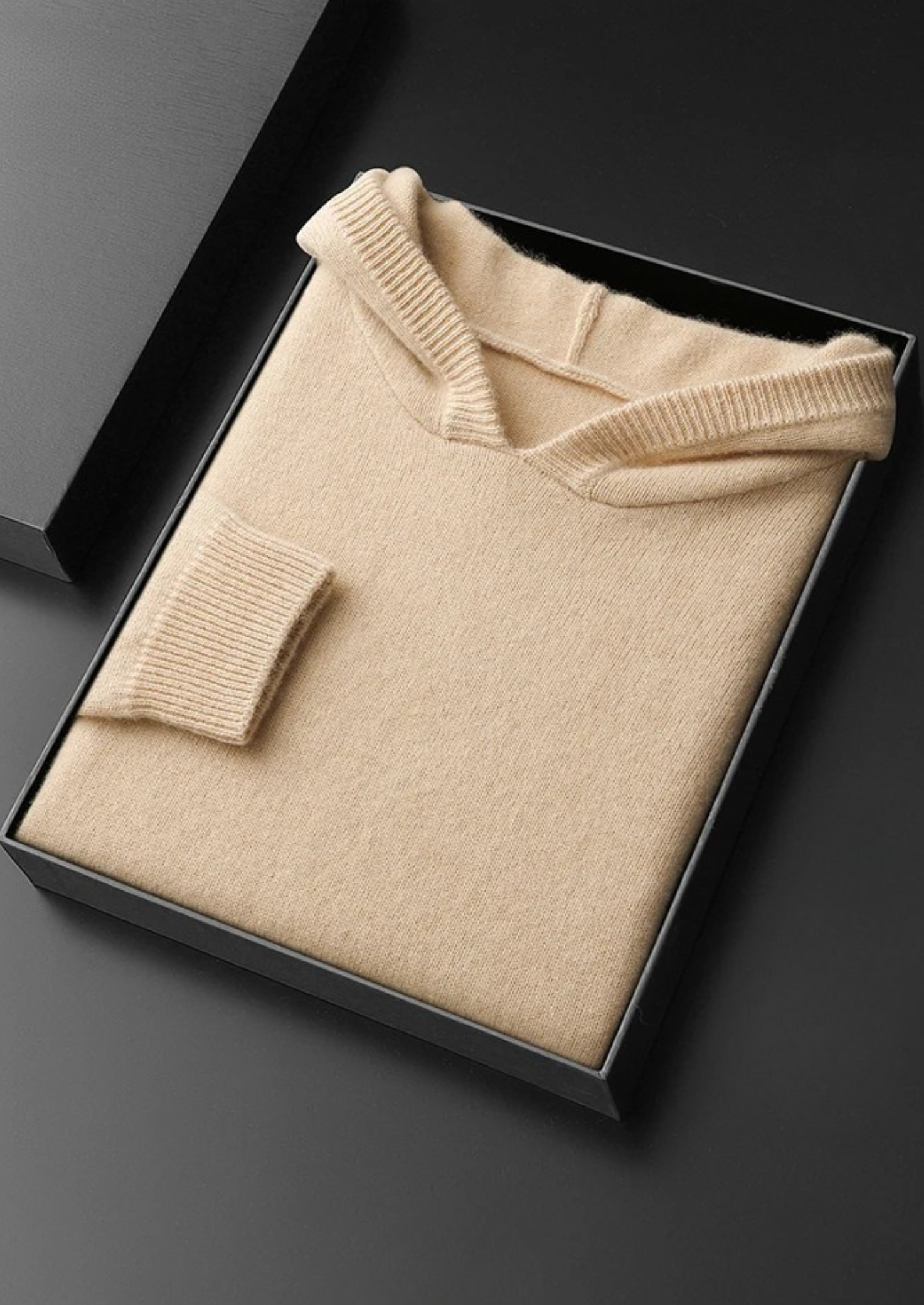 Prémiová khaki volnočasová mikina s kapucí