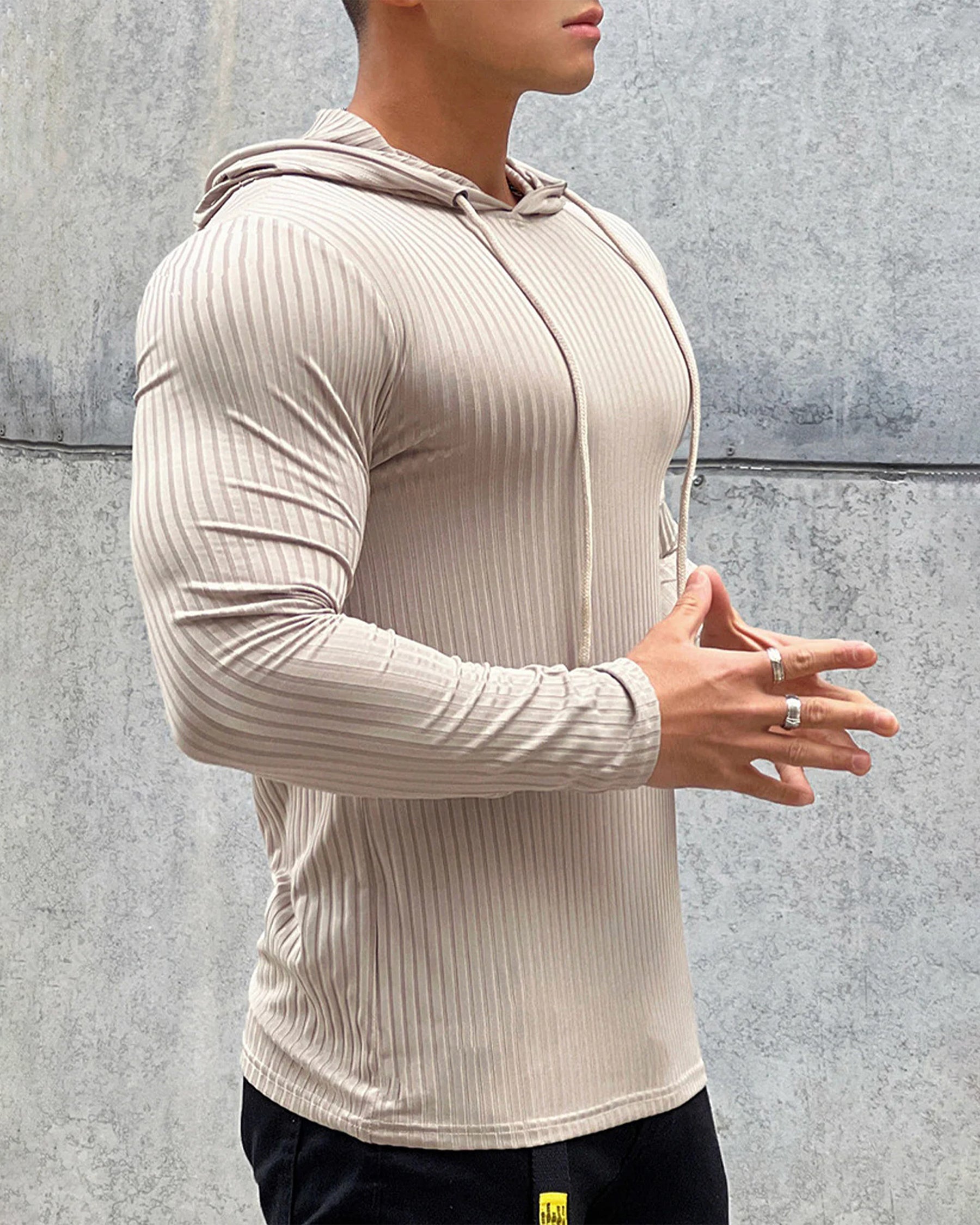 Stretch Rib Jersey Baselayer Hoodie