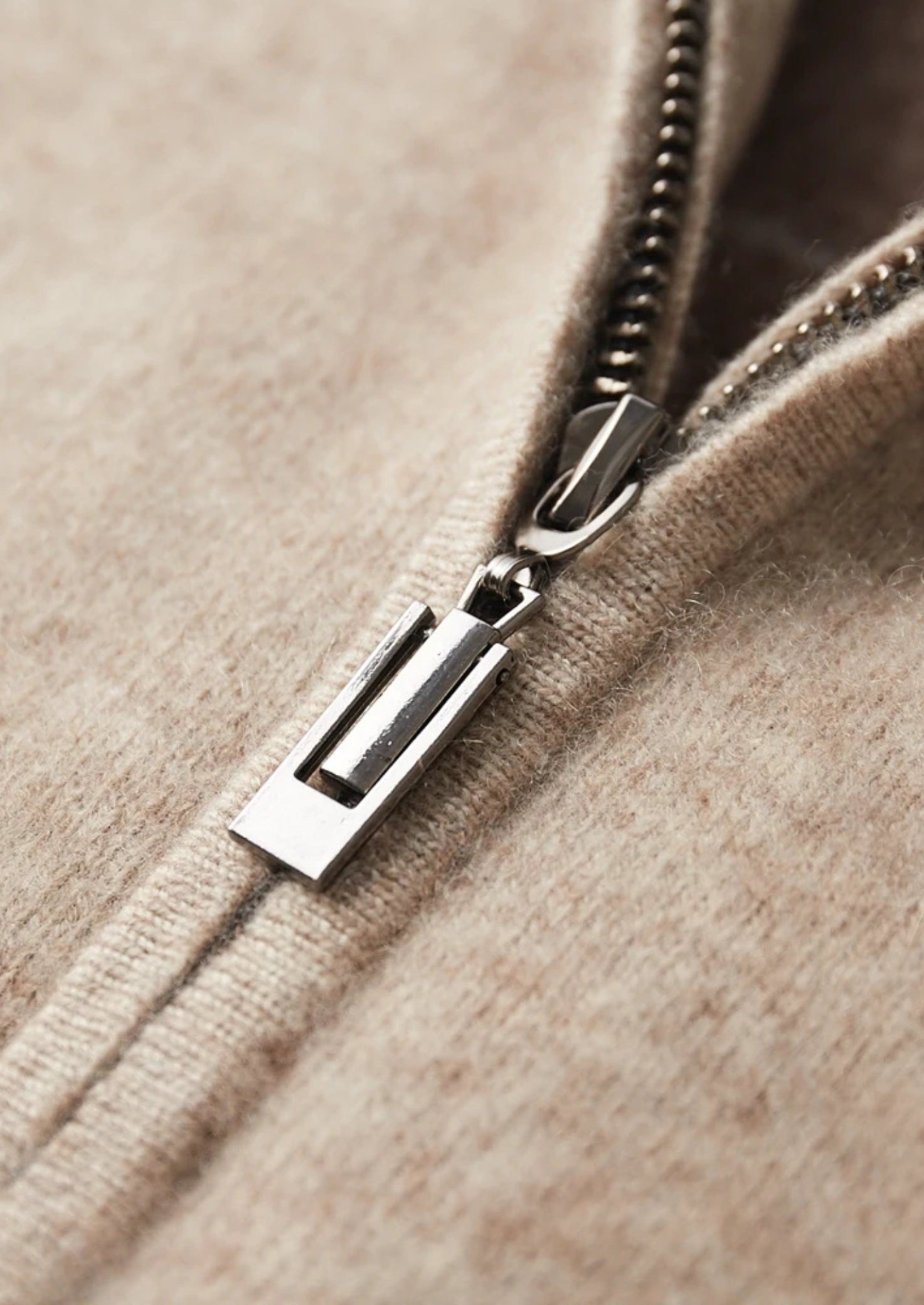 PREMIOVÝ KAŠMÍROVÝ dvoubarevný zipový svetr