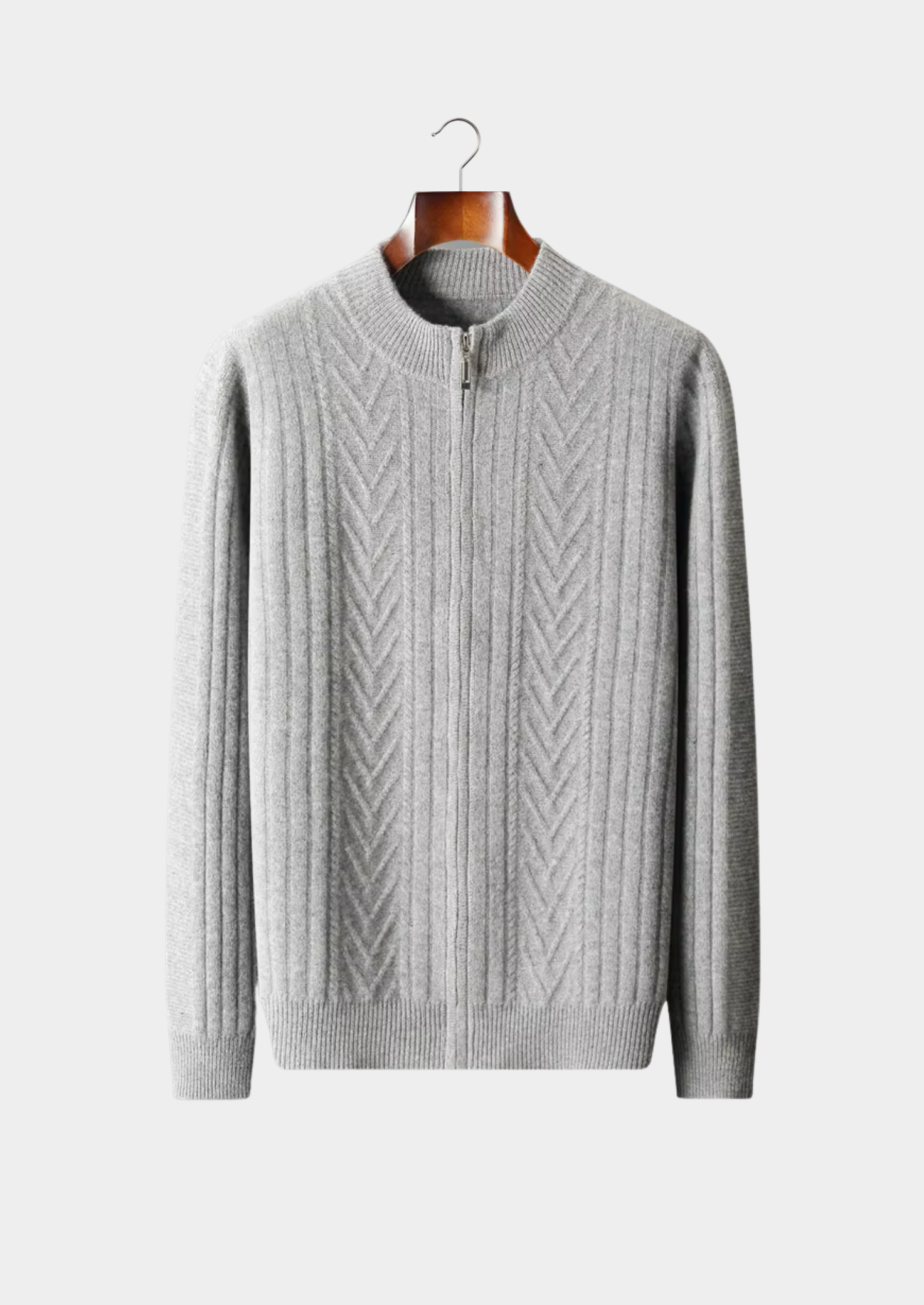 PURE EXTRA-jemná merino vlna vzorovaný zapínací svetr