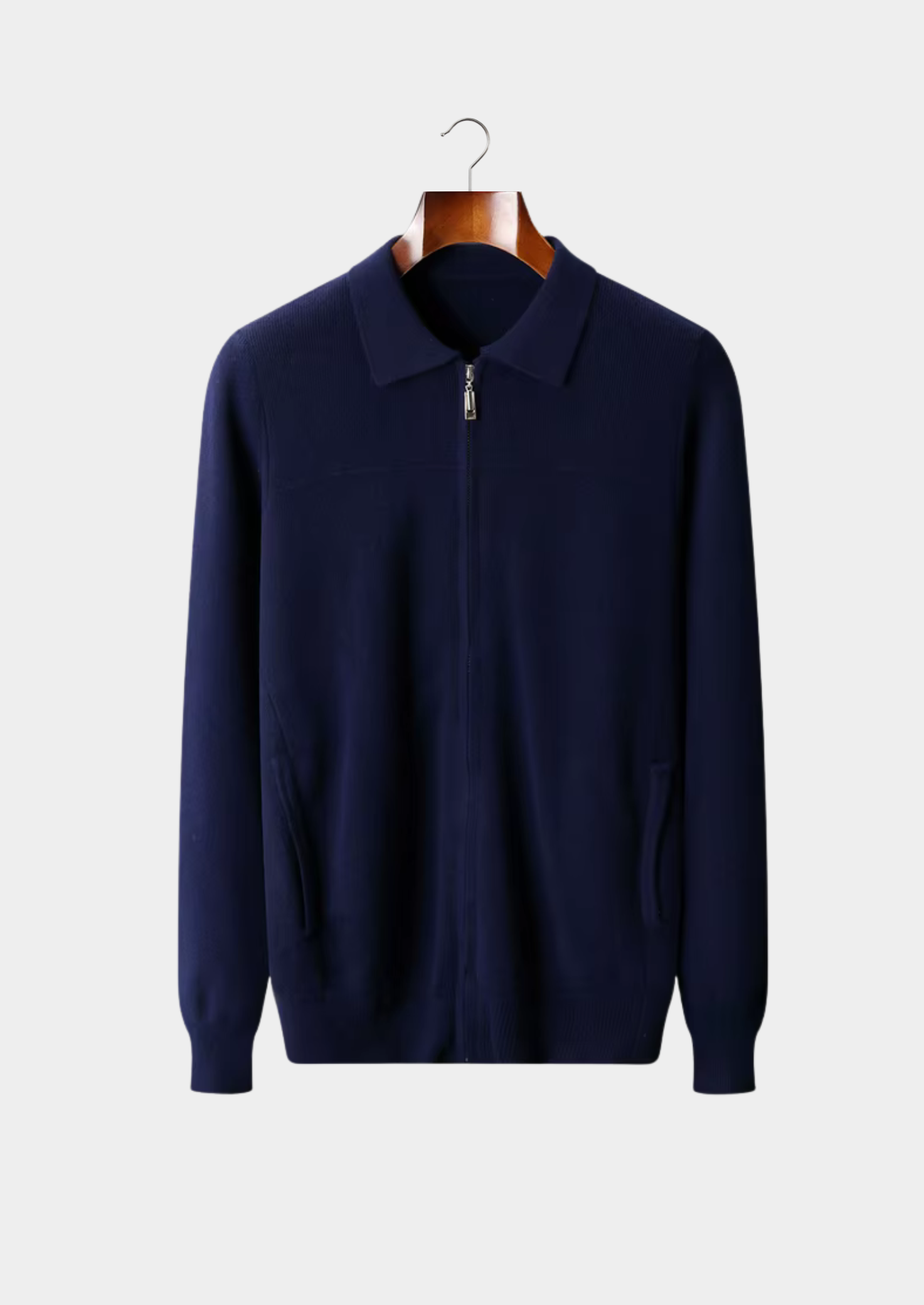 PURE EXTRA-FINE MERINO Vlněný Žebrovaný Polo Cardigan