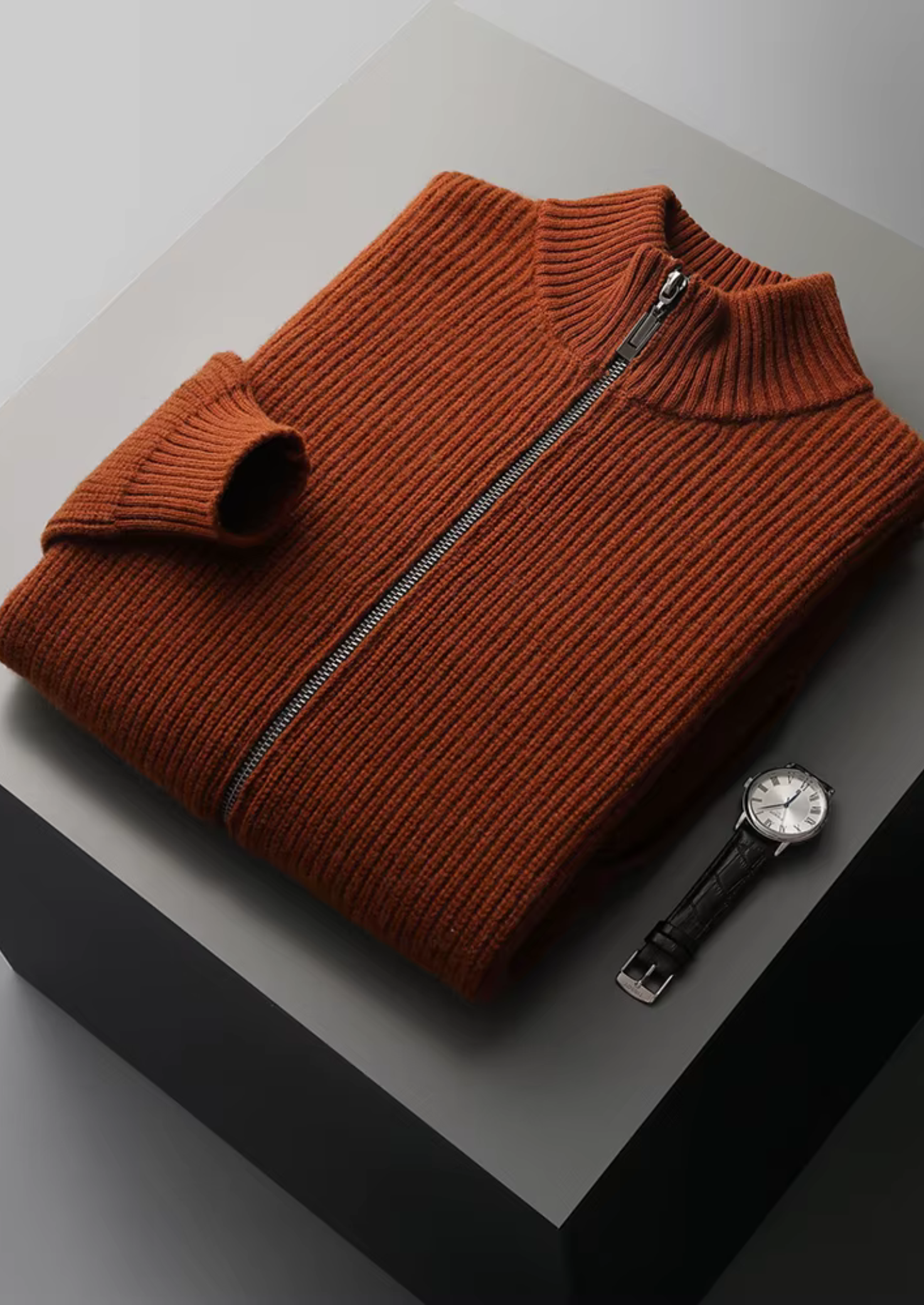 Čistý extra jemný merino vlna žebrovaný kardigan