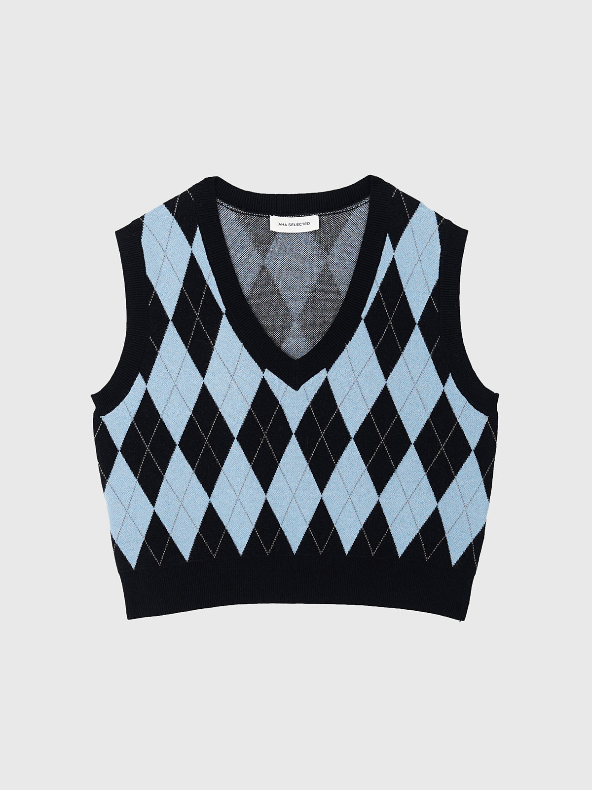 Knitted Diamond V-neck Vest