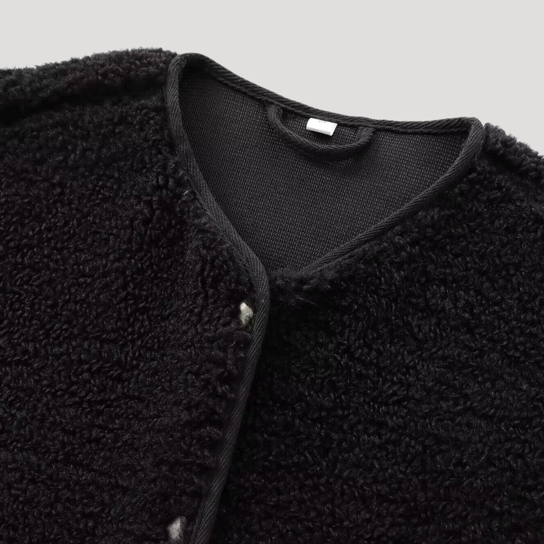 Fleecová bunda – s knoflíky vpředu – pohodlný zimní základ