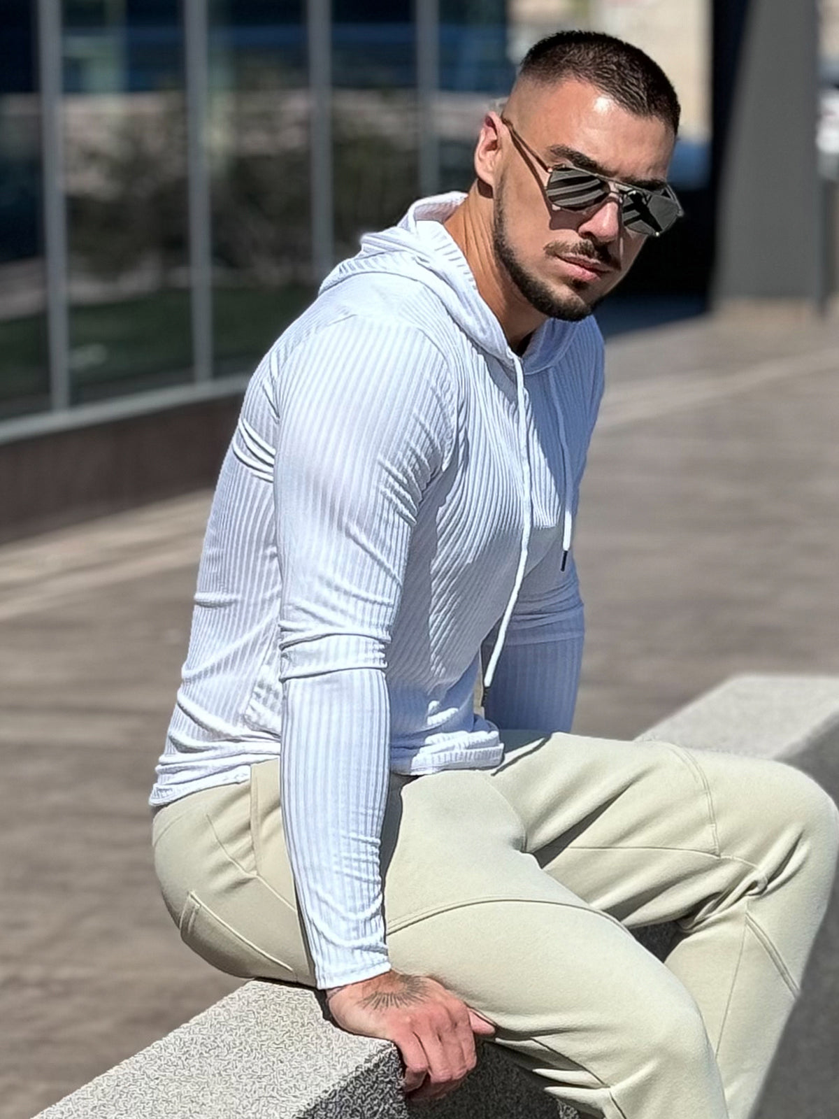 Stretch Rib Jersey Baselayer Hoodie