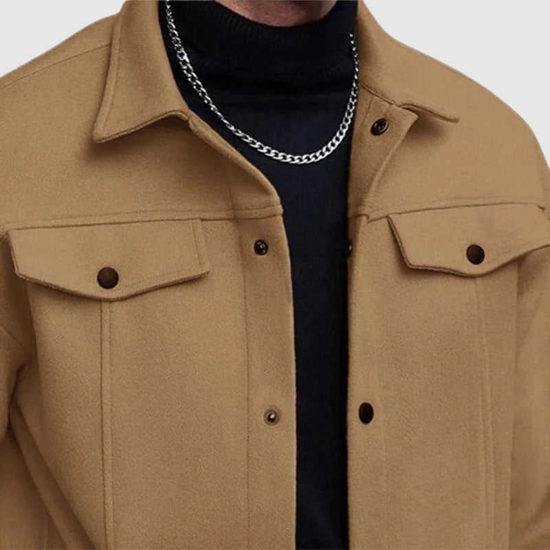 Strečová bunda s vintage vzhledem a knoflíky z umělé semišové kůže