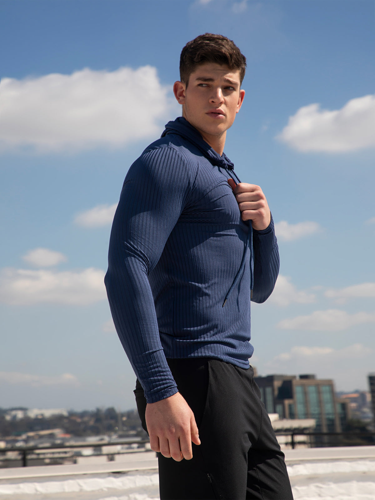 Stretch Rib Jersey Baselayer Hoodie