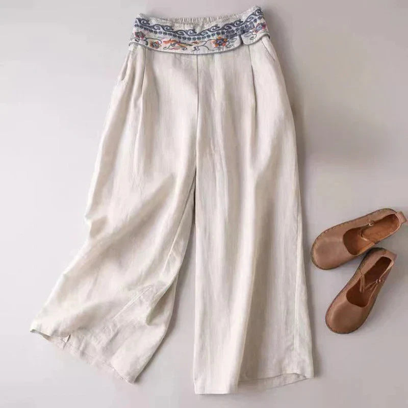 Korálové bavlněné kalhoty