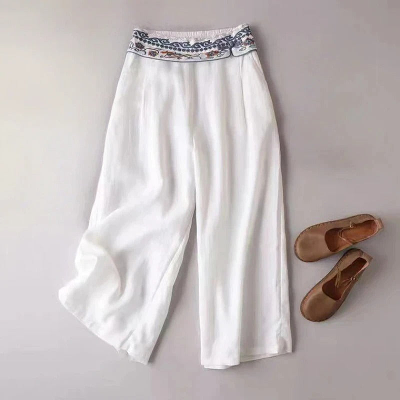 Korálové bavlněné kalhoty