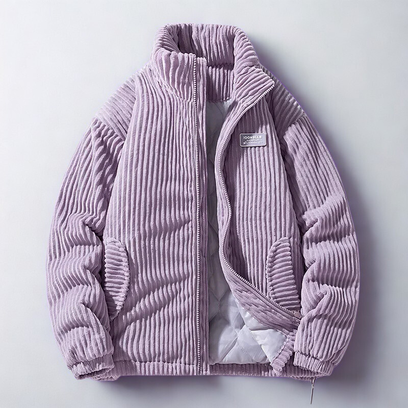 Dámská prošívaná bunda z žebrovaného sametu