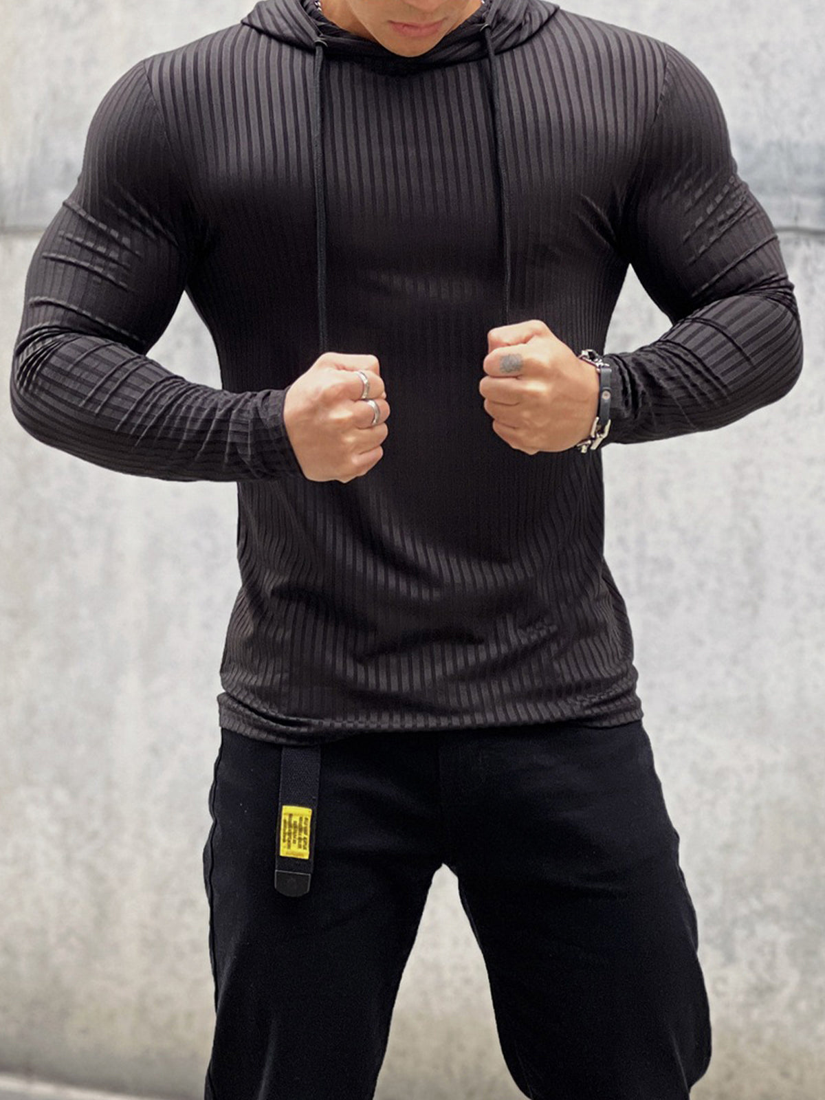 Stretch Rib Jersey Baselayer Hoodie New
