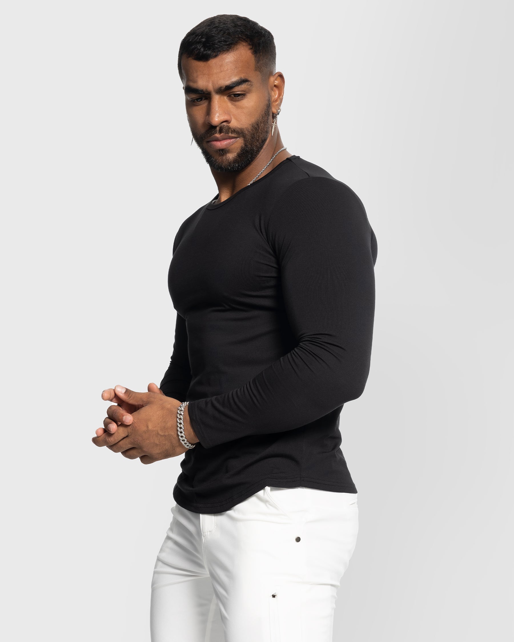 All Day Elite Curve-Hem Tee Long Sleeve