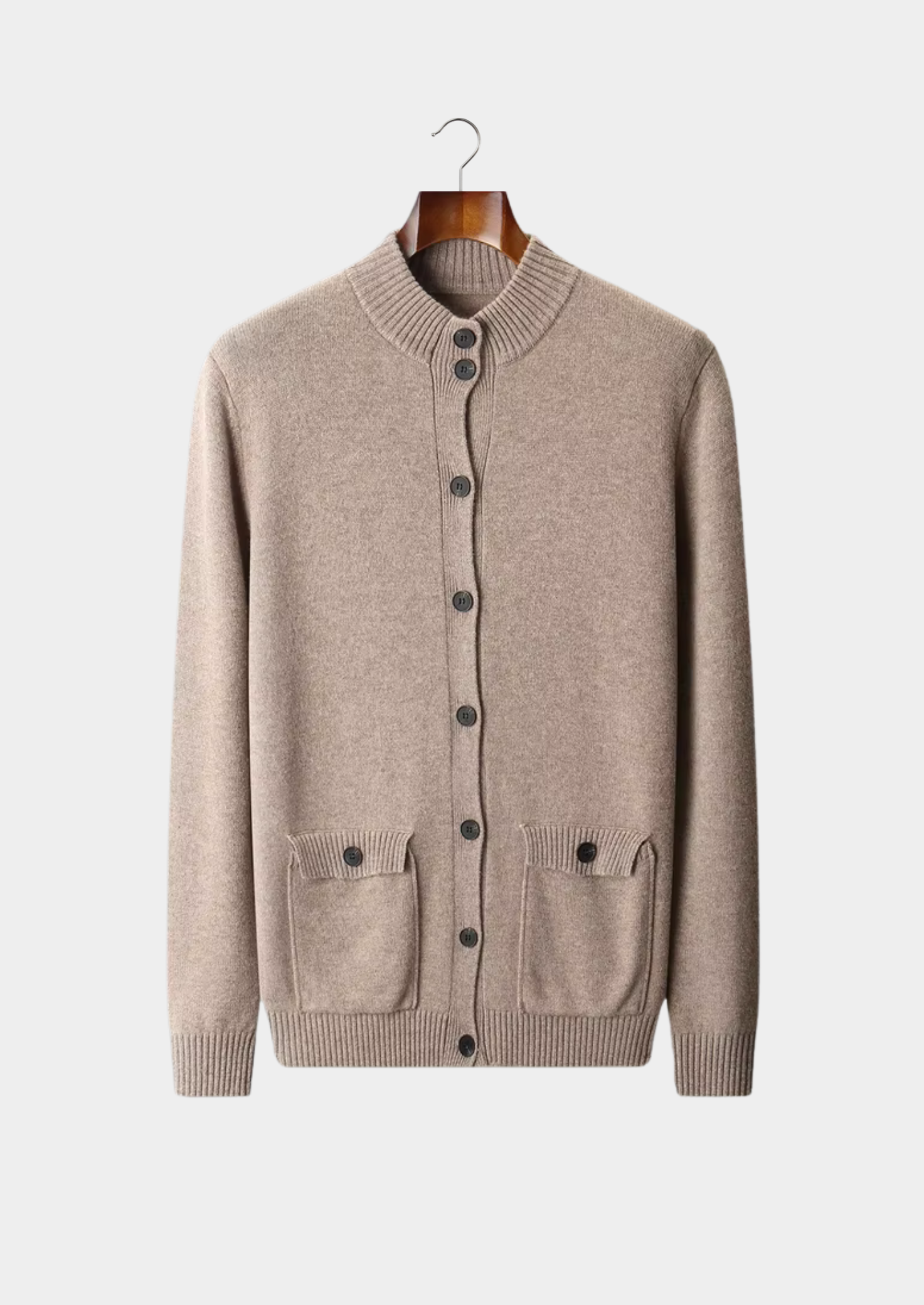 PURE EXTRA-FINE MERINO WOOL BUTTON CARDIGAN