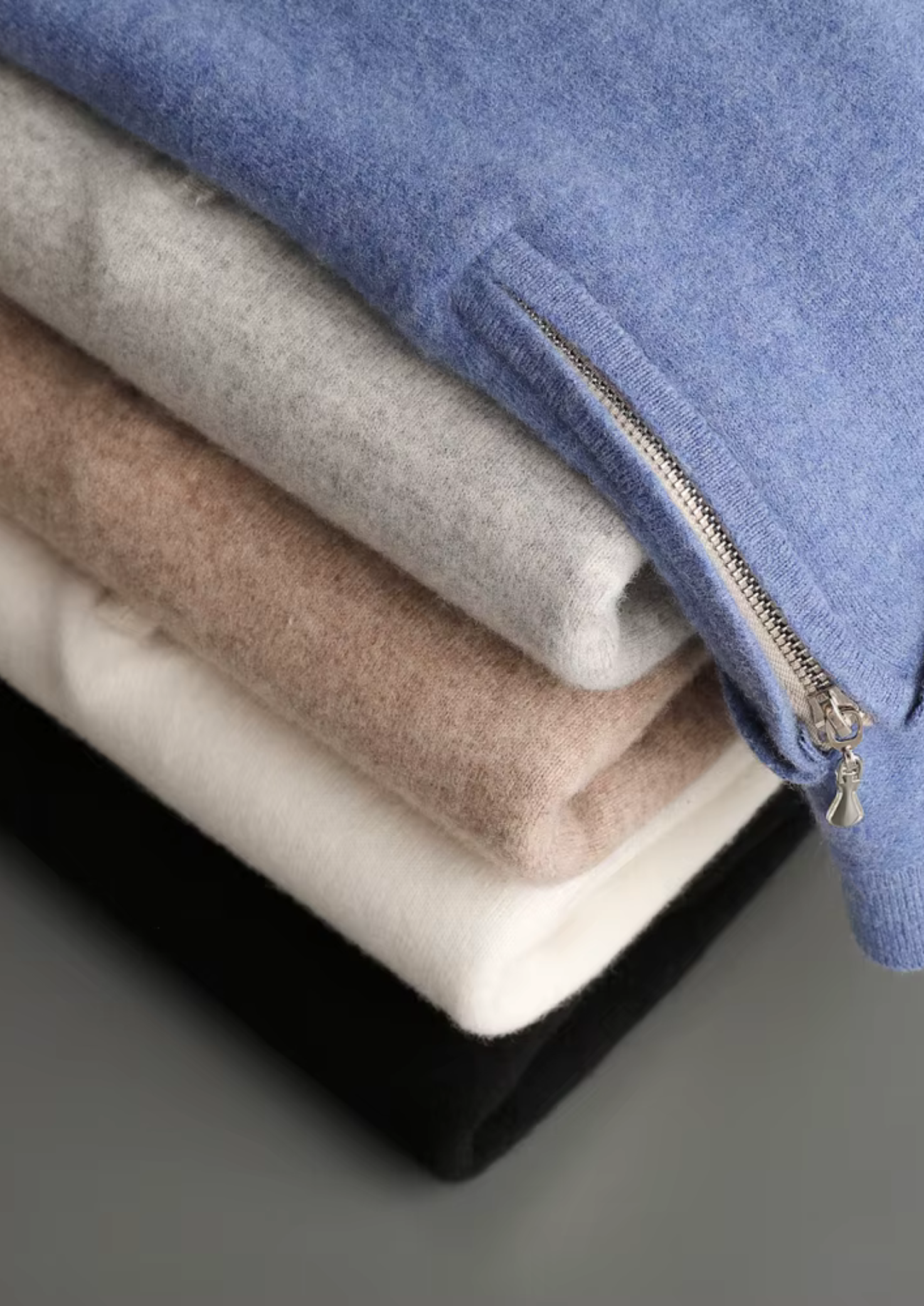 Polo s polovičním zipem z jemné merino vlny PURE