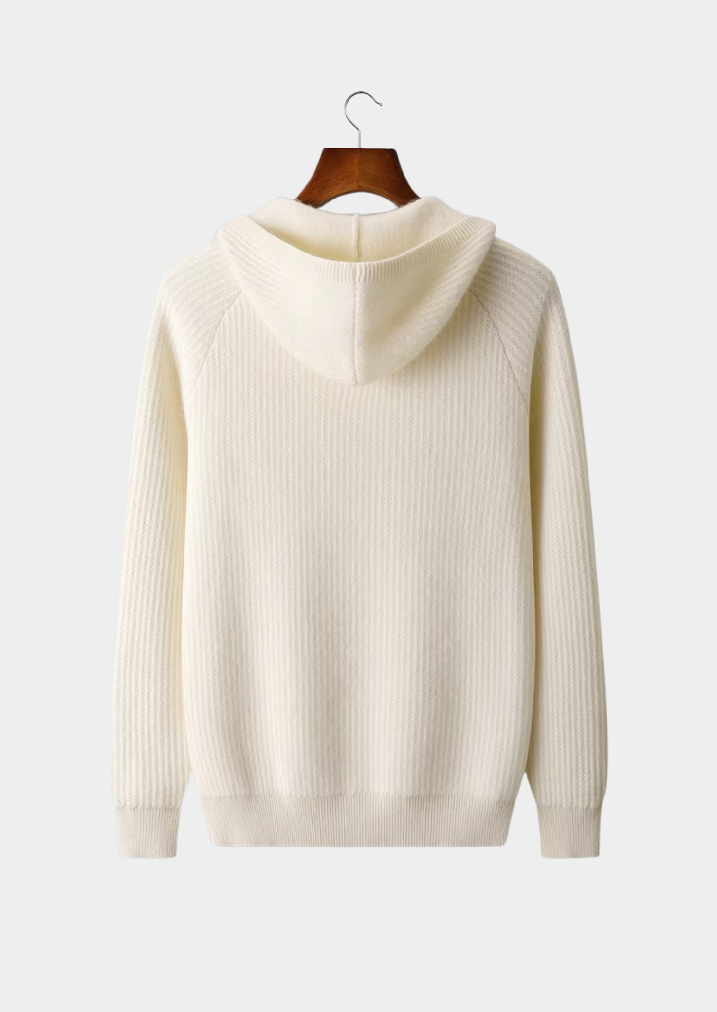 PURE EXTRA-FINÍ MERINO VLNA Žebrovaná s kapucí s YKK zipem