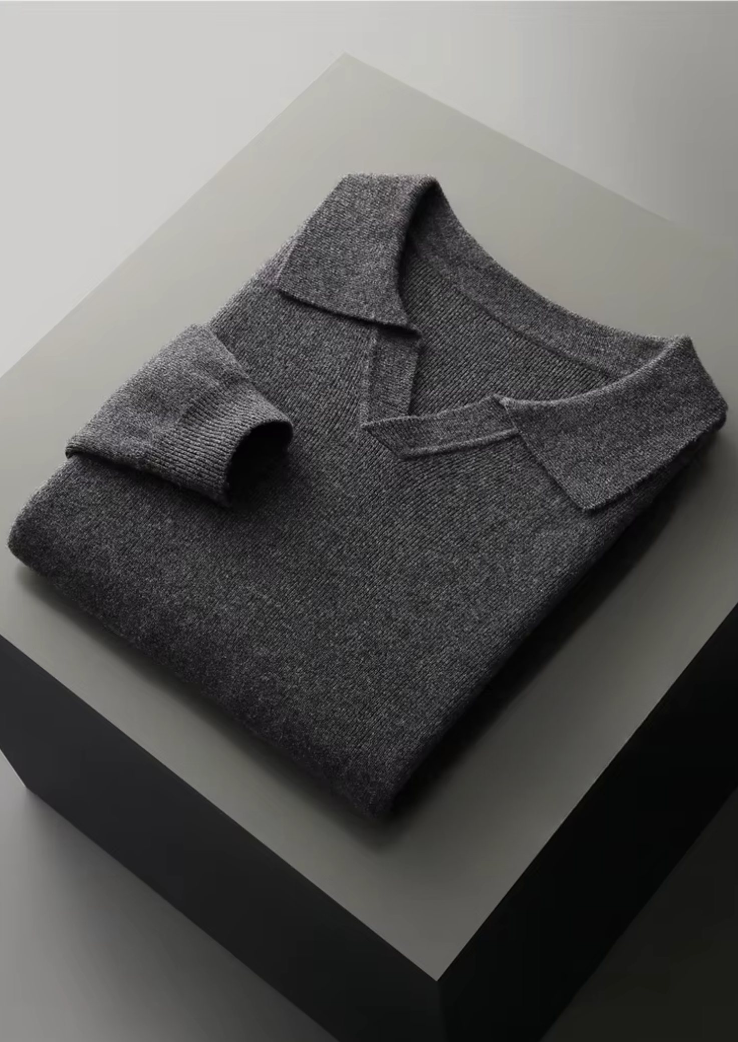 PURE EXTRA-HUSTÁ MERINO VLNA ŽEBROVANÉ POLÓ BEZ KNOFLÍKŮ