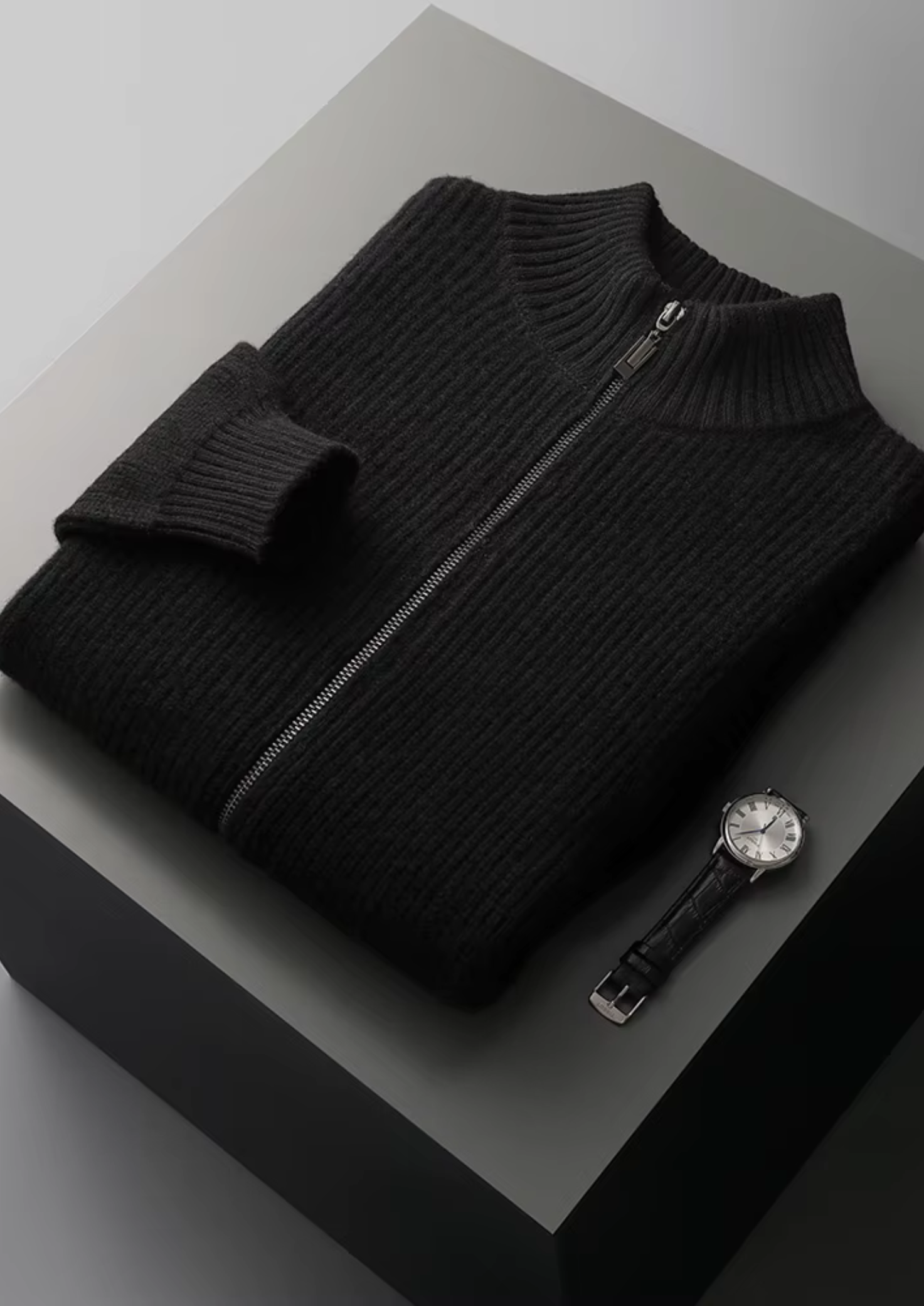 Čistý extra jemný merino vlna žebrovaný kardigan