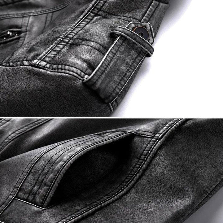 Alessandro Veneti půlnoční kožená bunda pro motorkáře