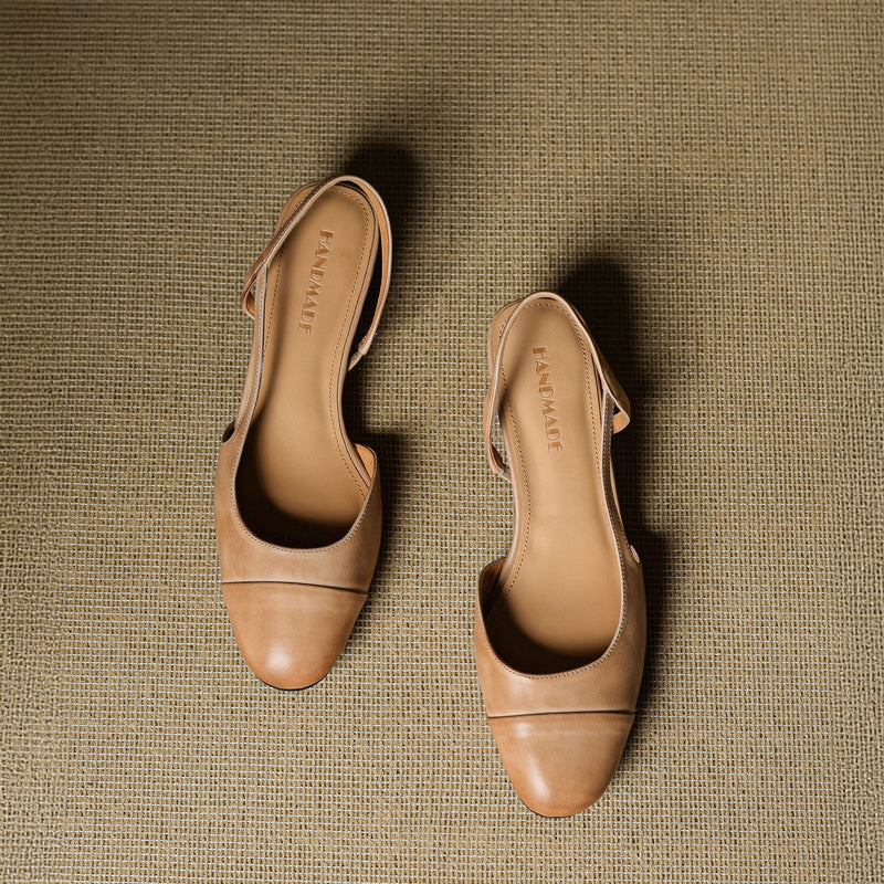 Elegantní kožené sandálky na podpatku