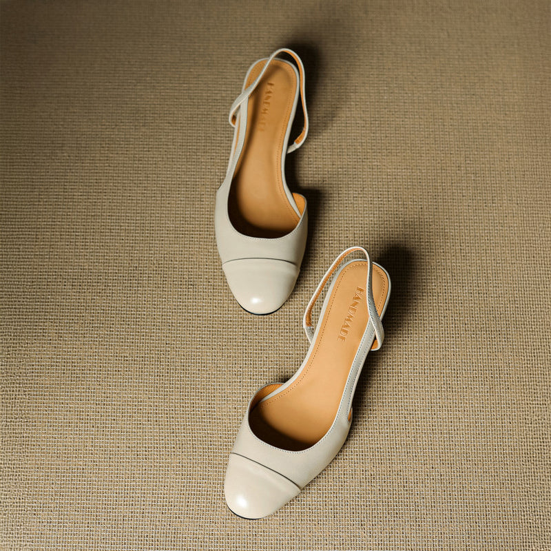 Elegantní kožené sandálky na podpatku