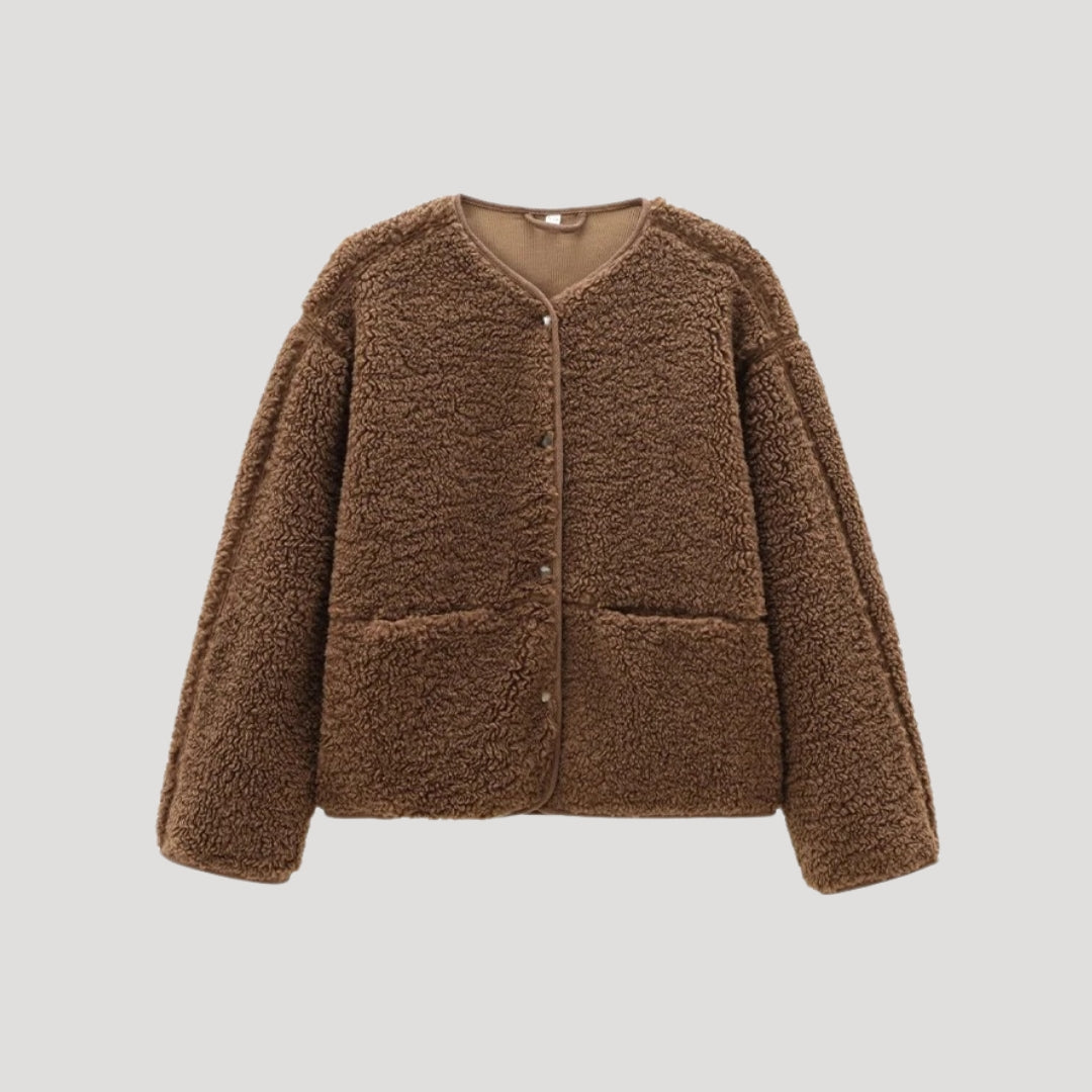 Fleecová bunda – s knoflíky vpředu – pohodlný zimní základ