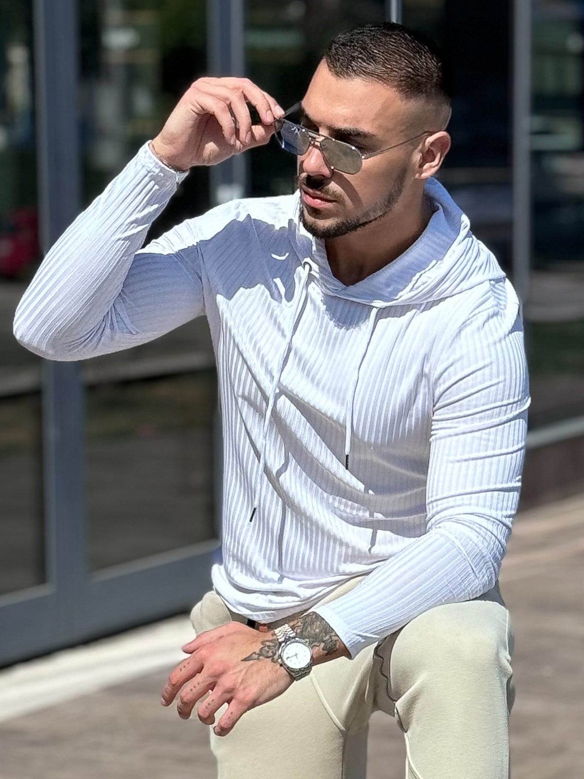 Stretch Rib Jersey Baselayer Hoodie