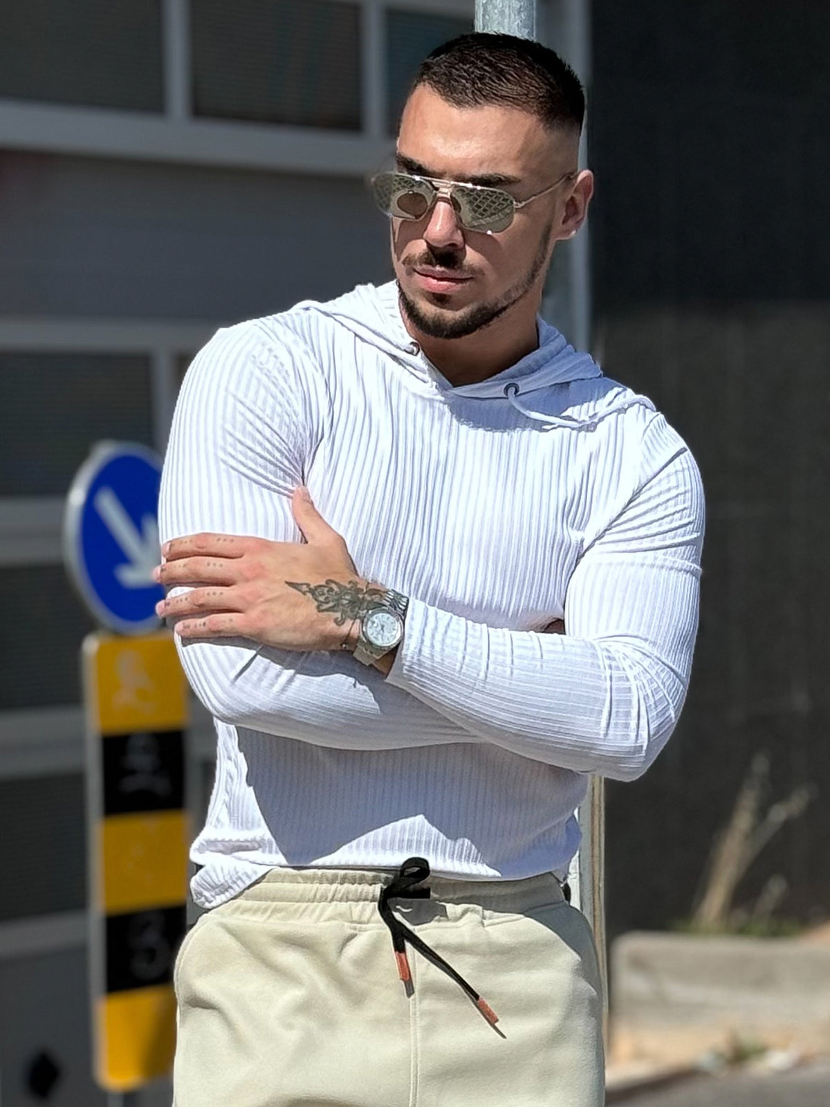 Stretch Rib Jersey Baselayer Hoodie New