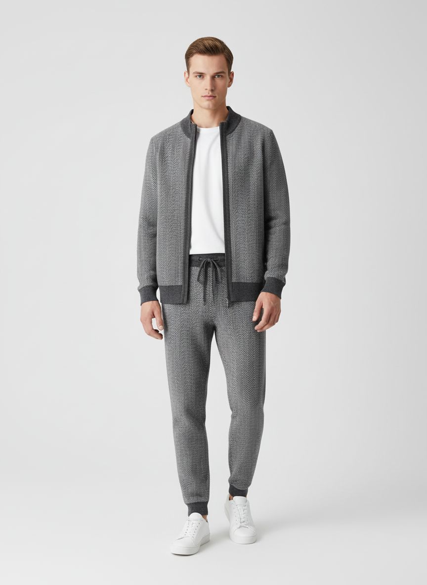 Sada s jemným nerušeným merino ovčími vlnami s vzorem