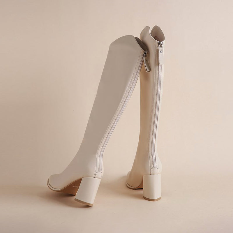 Dámské nadkolenní šněrovací sandálky s blokovou patou