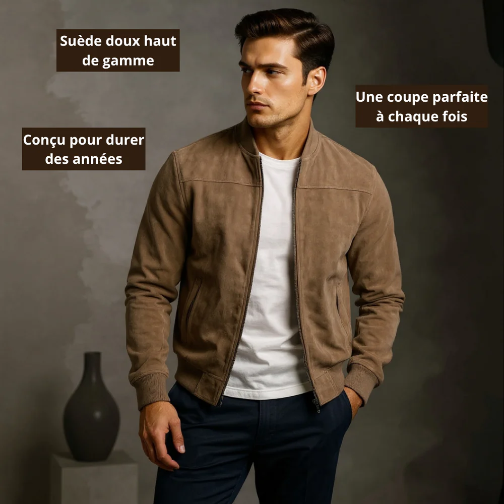 ZIMAVA | VESTE BOMBER EN CUIR SUEDE HOMME